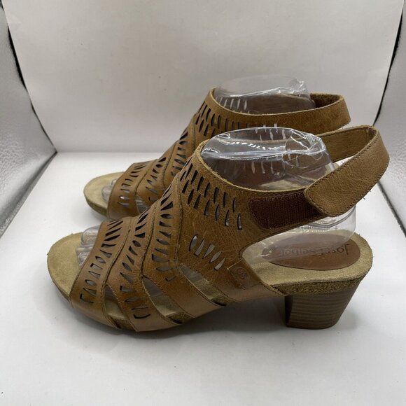Josef Seibel Sunny Sandal Womens 39 US 8.5 Brown Leather High Heel Cutout - Picture 1 of 9